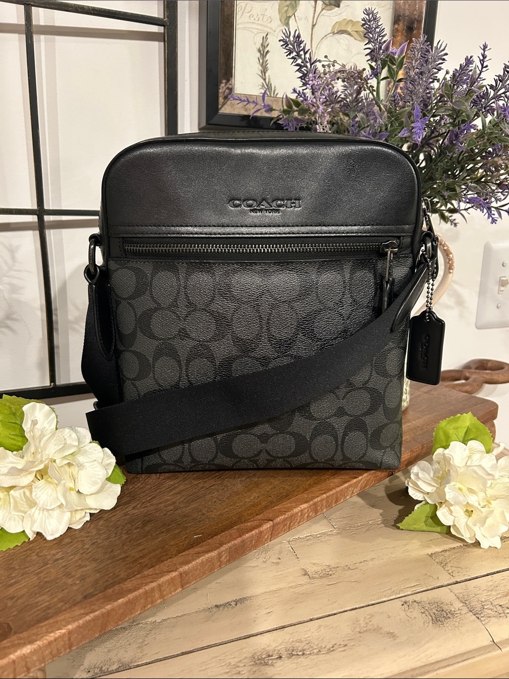 Coach Black Signature Messenger Crossbody